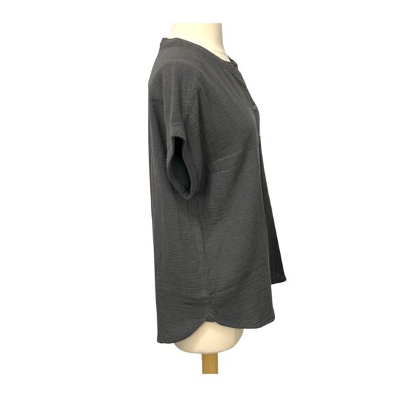 Faherty Dream Cotton Gauze Desmond Top Shirt Organic Cotton Gray Relaxed Size M - Picture 3 of 8